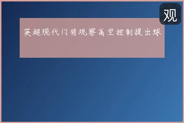 英超现代门将观察高空控制提出球